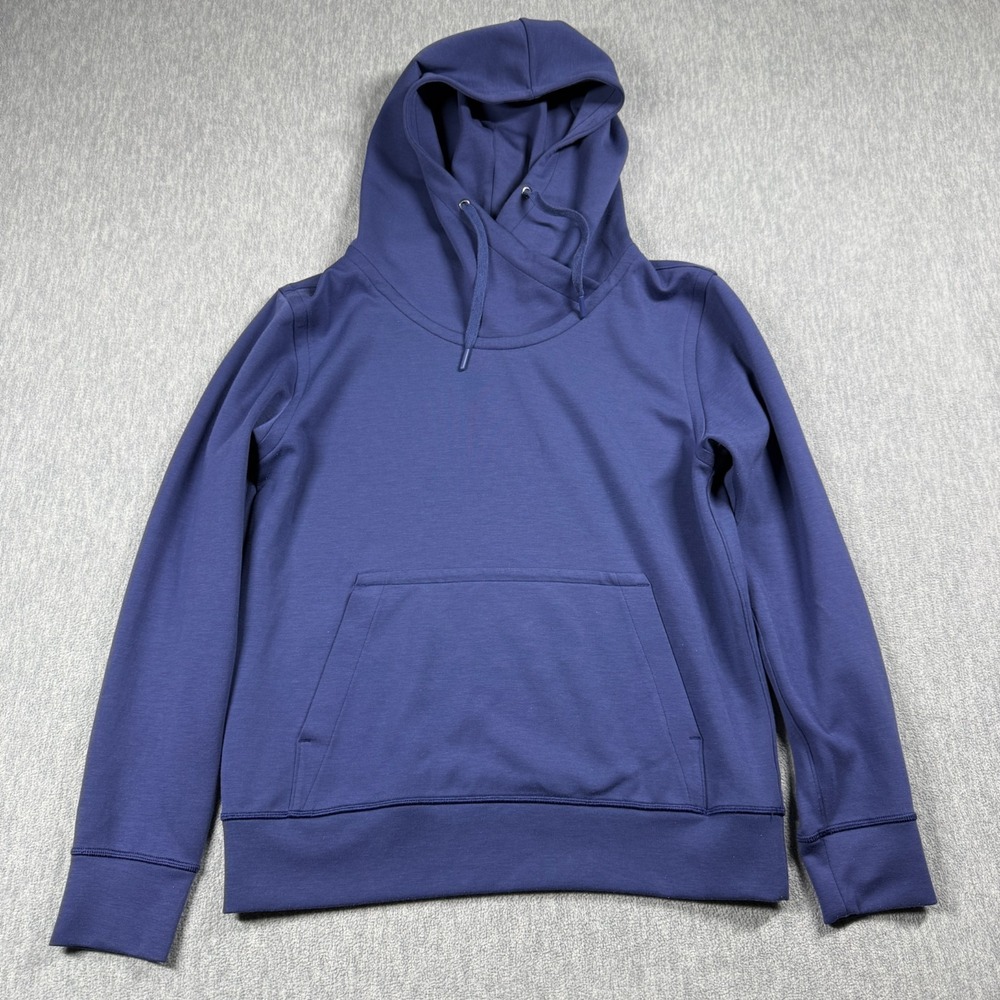 Lululemon Hoodie Womens 6 Blue Pullover Scuba Cowl Neck Sweatshirt Pocket Casual